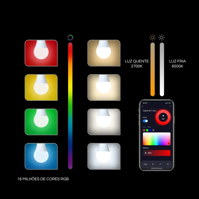 Moes Z-E27-CW - Lâmpada E27 Zigbee RGB+CCT