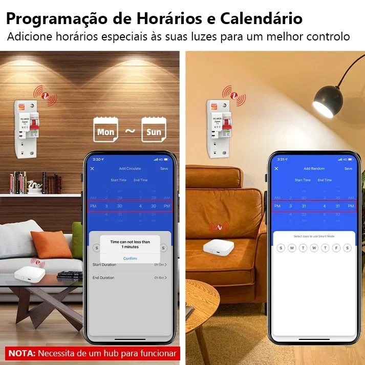 MOES ZCB-1P100M - Disjuntor DIN Zigbee 1P 100A Monitor Energia