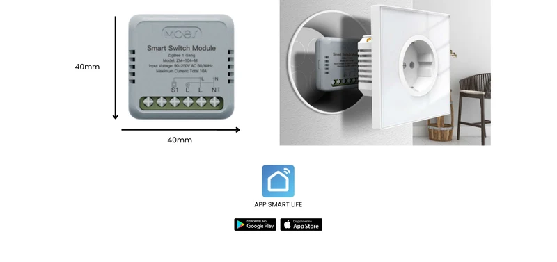 Moes ZM-105B-M - Módulo Dimmer 2 Canais Zigbee