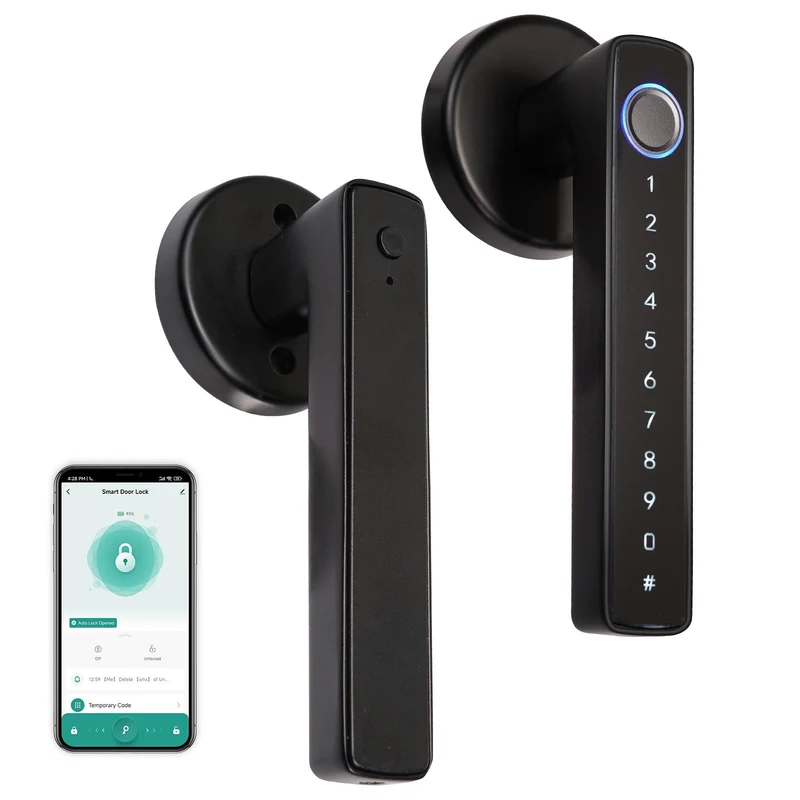 Moes BDL-SNM10-BK - Fechadura Inteligente Bluetooth com Código, Biometria e Maçaneta