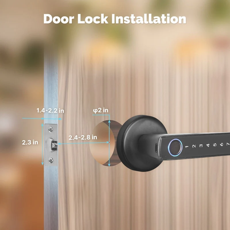 Moes BDL-SNM10-BK - Fechadura Inteligente Bluetooth com Código, Biometria e Maçaneta