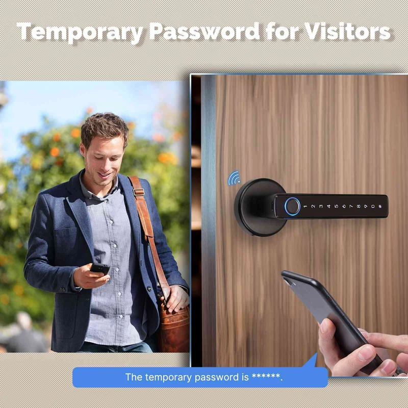 Moes BDL-SNM10-BK - Fechadura Inteligente Bluetooth com Código, Biometria e Maçaneta