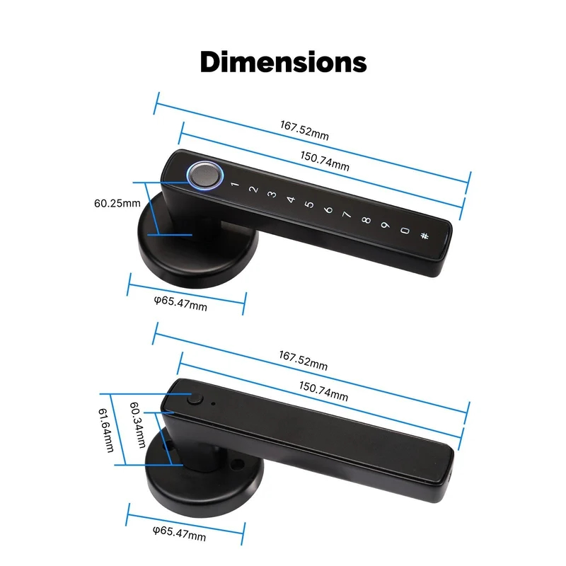 Moes BDL-SNM10-BK - Fechadura Inteligente Bluetooth com Código, Biometria e Maçaneta
