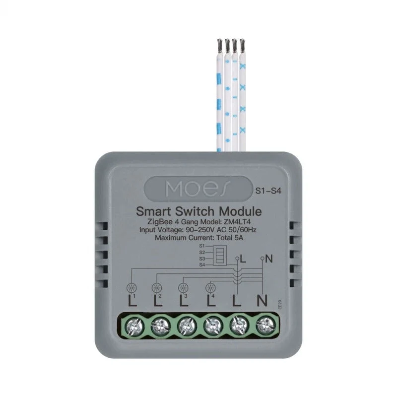 Moes ZM-104D - Módulo Switch 4 Canais Zigbee