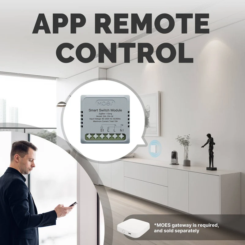 Módulo Switch Zigbee Mini 1 Canal - MOES ZM-104