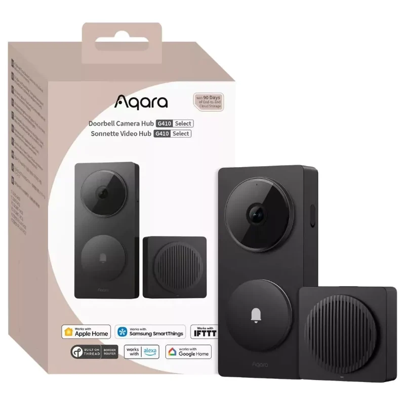 Aqara Kit Videoporteiro Inteligente 2K com Câmara + Campainha / Hub Matter – Preto - Aqara G410 Select (CH-C09D)