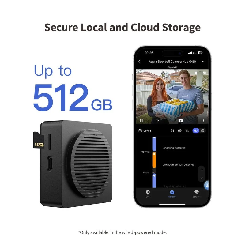 Aqara Kit Videoporteiro Inteligente 2K com Câmara + Campainha / Hub Matter – Preto - Aqara G410 Select (CH-C09D)