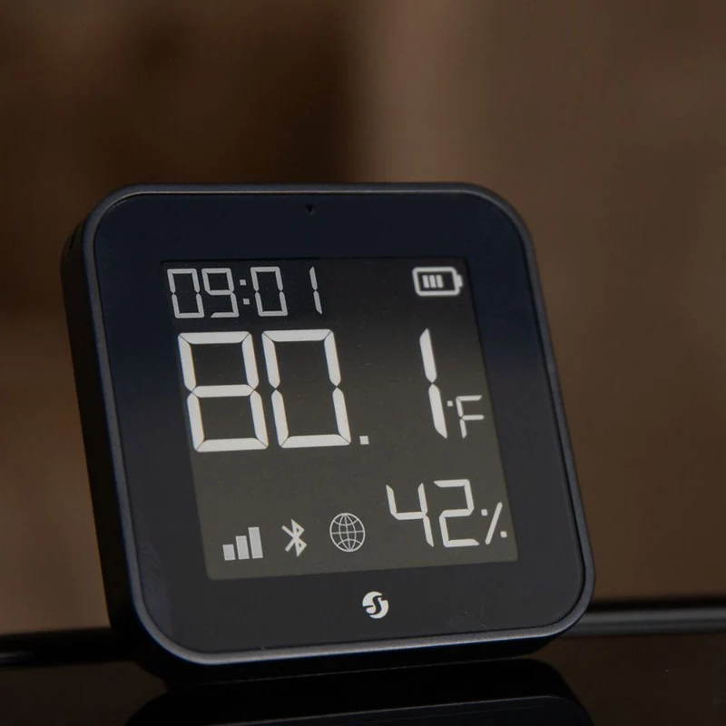 Shelly BLU H&T Display ZB - Sensor Temp/Hum/Luz BT Preto