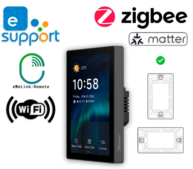 Sonoff NSPanel PRO 120 WiFi / Zigbee Hub / Matter Preto