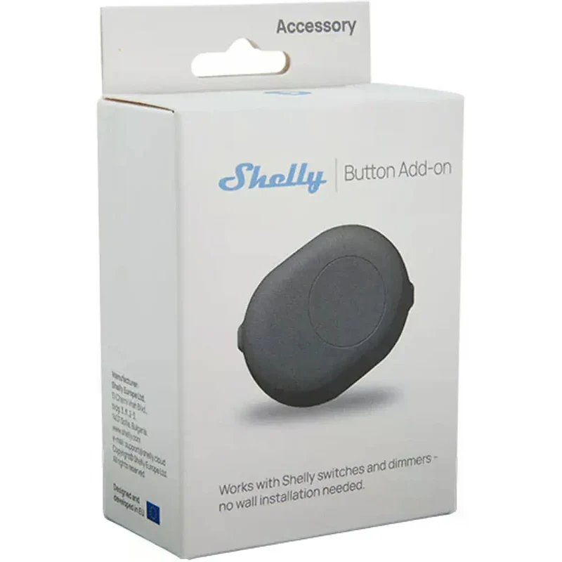 Shelly Button Add-On Preto - Caixa Superficie c/ Botao
