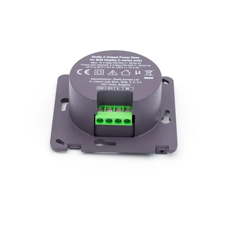 Shelly 2-Output Power Base - Base Alimentação 2 Relés 5A para Wall Display