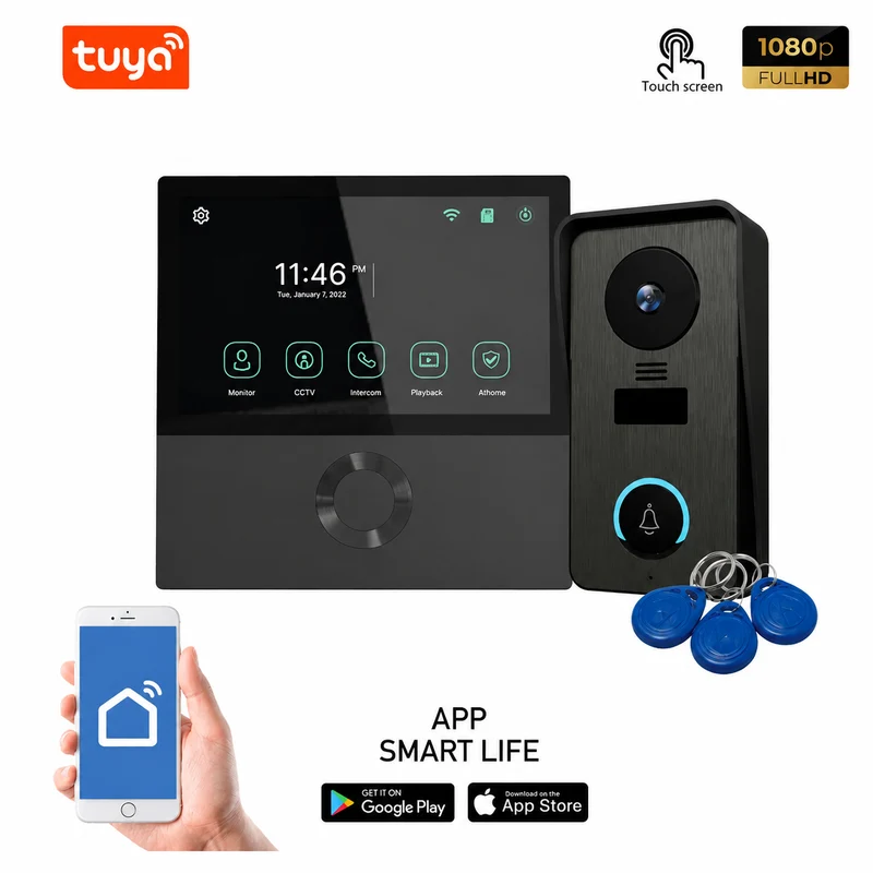Moes MYHOME-WM7 - Kit Videoporteiro WiFi 7" 4 Fios