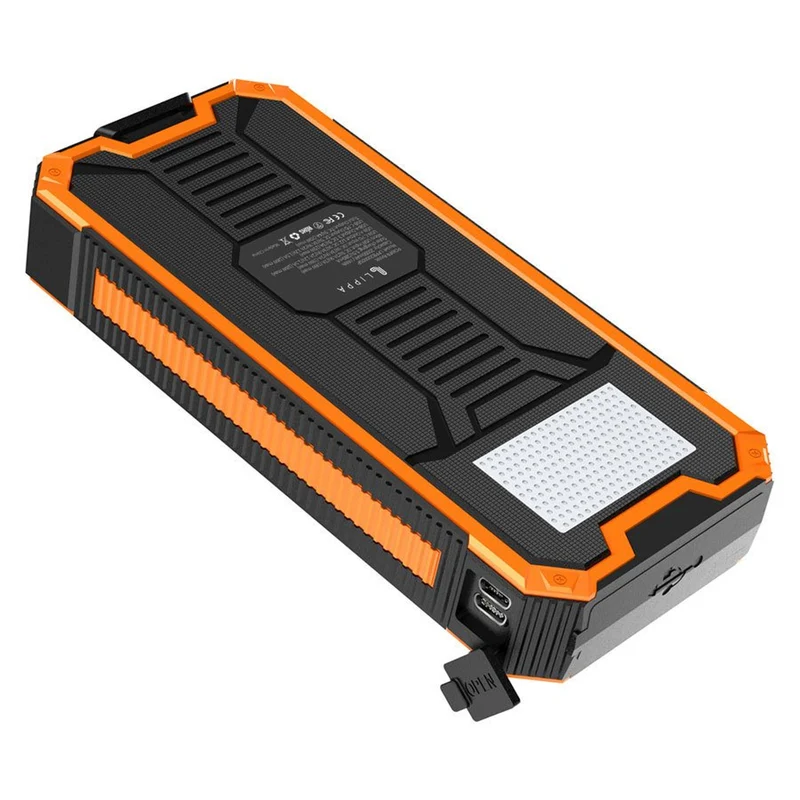 Lippa 20.000 mAh solcelle powerbank 1 x USB-C PD og 3 x USB-A output