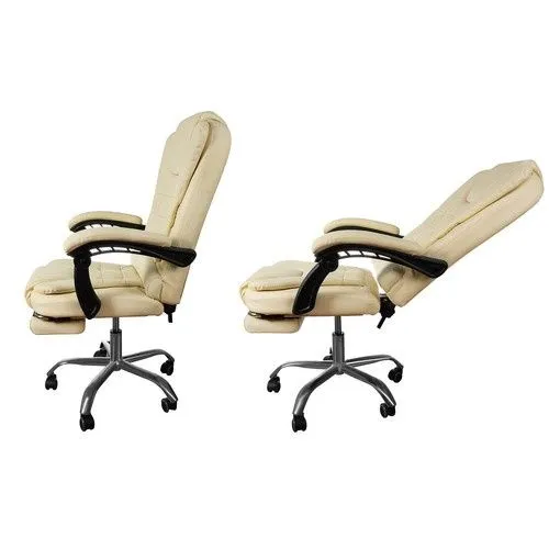 Office Chair with Footrest Malatec 23287, Cream / Beige