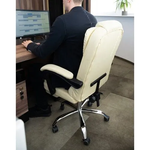Office Chair with Footrest Malatec 23287, Cream / Beige