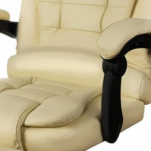 Office Chair with Footrest Malatec 23287, Cream / Beige