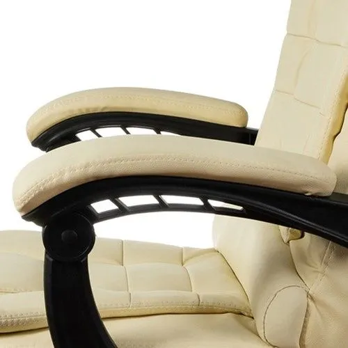 Office Chair with Footrest Malatec 23287, Cream / Beige