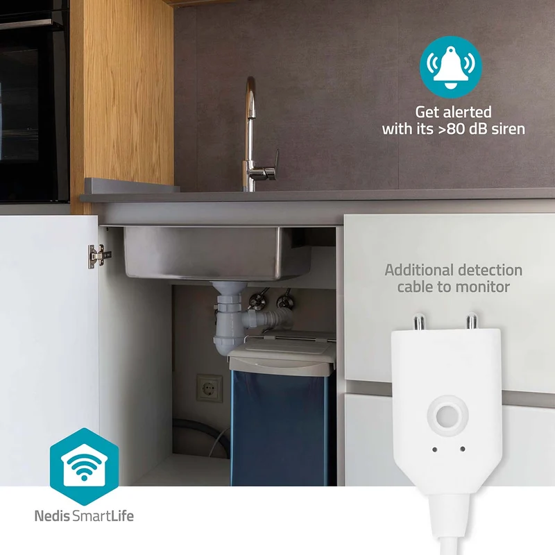 SmartLife Water Detector Wi-Fi - Batterij Gevoed - Verlenging inbegrepen