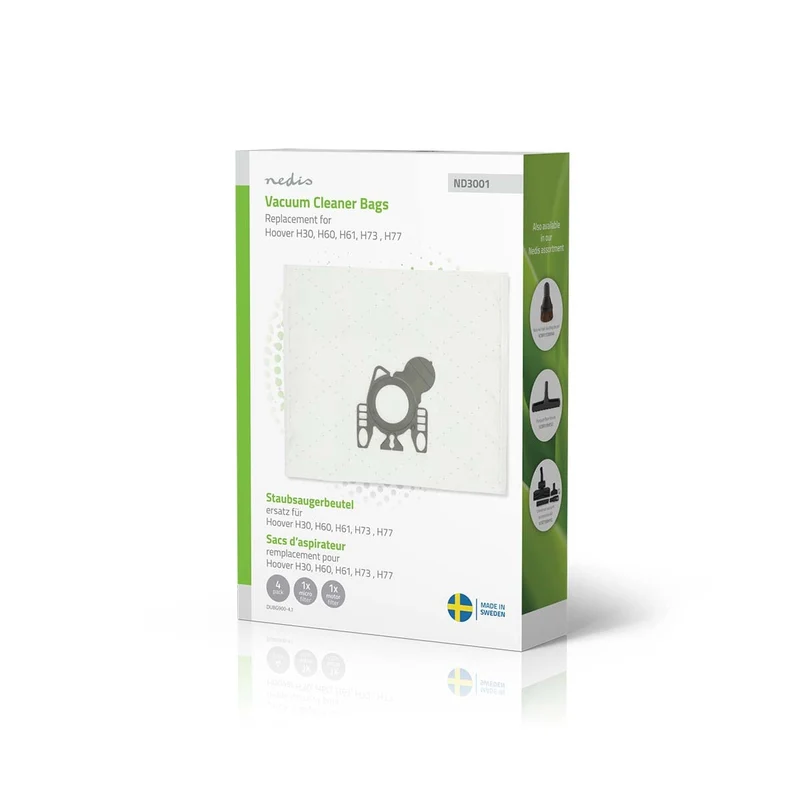 Stofzuigerzak 4 Stuks - Synthetisch - Meest verkocht voor: Hoover H60 / Hoover H61 / Hoover H73 / Hoover H77