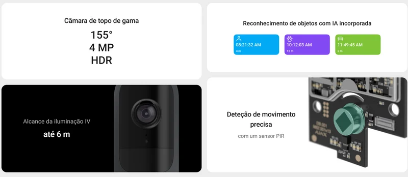Ajax Doorbell 4-GRA - Videoporteiro 4MP WiFi Cinzento