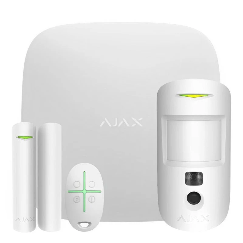 Ajax Kit de alarme anti-intrusão c/ sensor de câmara-Branco