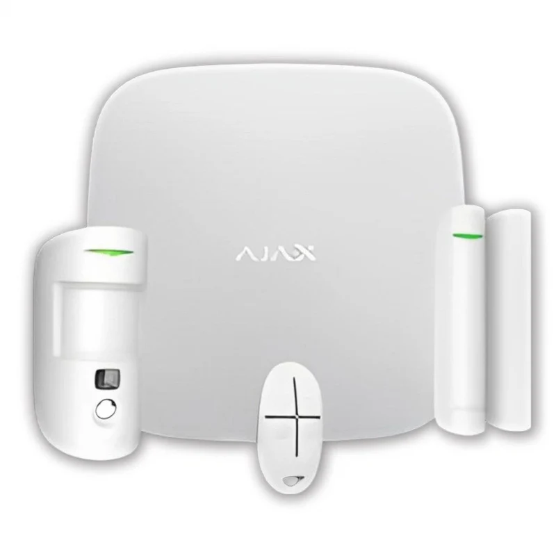 Ajax Kit de alarme anti-intrusões c/ comunicação Ethernet/WiFi/4G e sensor com camara - Branco