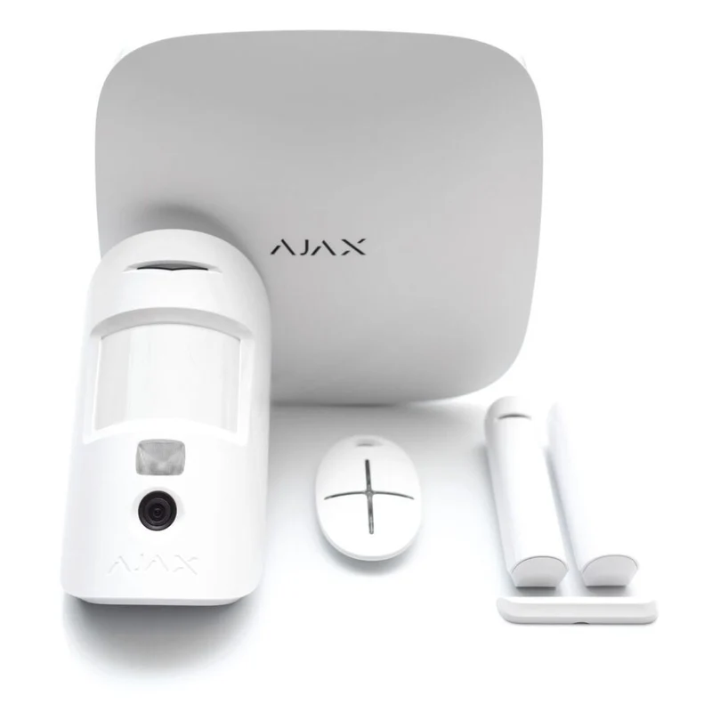 Ajax Kit de alarme anti-intrusões c/ comunicação Ethernet/WiFi/4G e sensor com camara - Branco