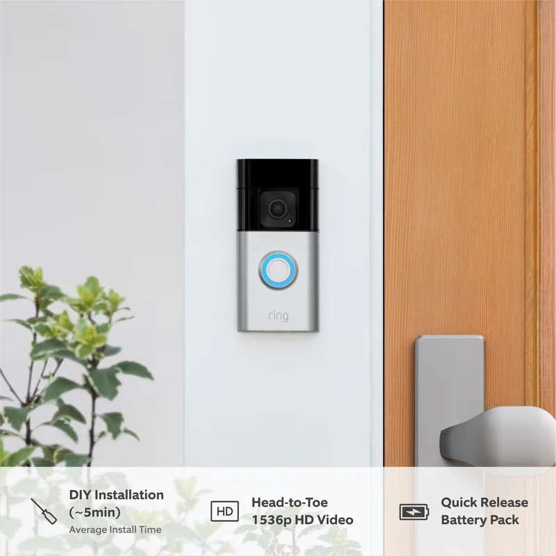 Ring Battery Video Doorbell Plus - Campainha com Vídeo 1536p WiFi