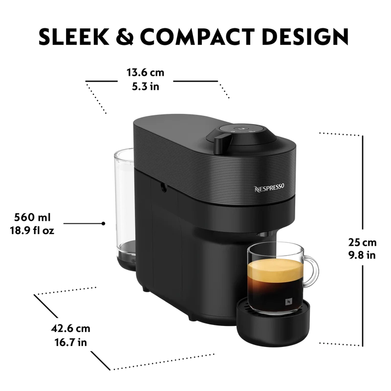 Nespresso Vertuo Pop Capsule Coffee Machine, Liquorice Black