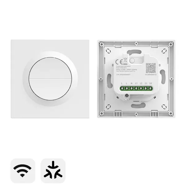 Sonoff Interruptor de parede Duplo 2 canais Matter WiFi (Série Fusion) - Sonoff Orb-MW2 (MINI-2GS-E)