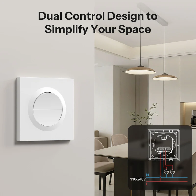 Sonoff Interruptor de parede Duplo 2 canais Zigbee 3.0 (Série Fusion) - Sonoff Orb-ZBW2 (MINI-ZB2GS-E)