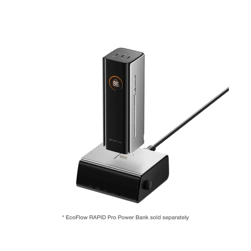 Ecoflow Estação de Carregamento 320W 5 Portas GaN em Preto - Ecoflow Rapid Pro