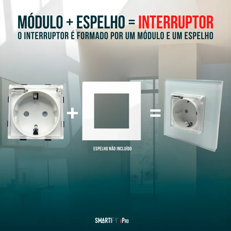 Smartify vPro Módulo Tomada com Tampa Transparente Branco – SYPMTPENOBR