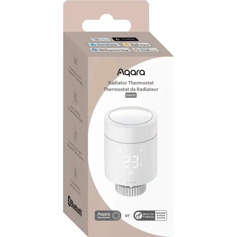 Aqara Válvula Termostática Inteligente Radiator Thermostat V1 (W600) – Com Matter, Thread e Zigbee - AQWT6A03D