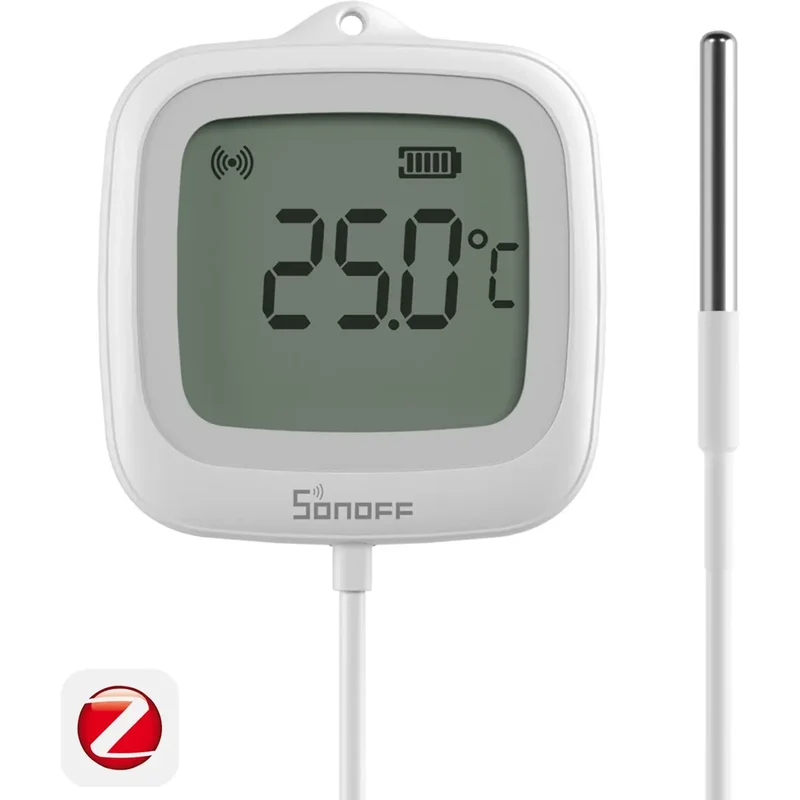 Sonoff Sensor de temperatura líquidos e ambiente c/ sonda Zigbee- Sonoff SNZB-02LD