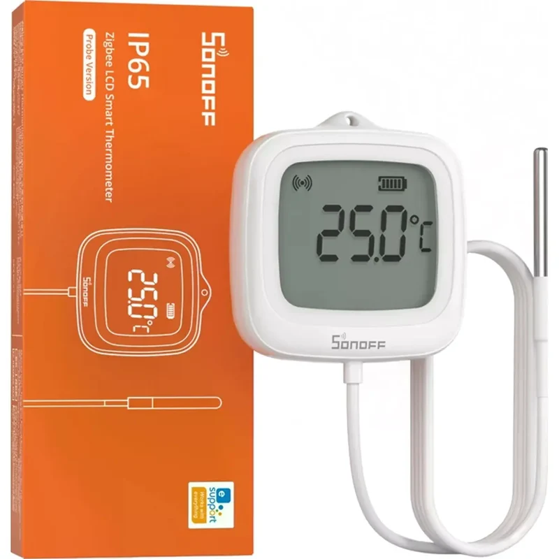 Sonoff Sensor de temperatura líquidos e ambiente c/ sonda Zigbee- Sonoff SNZB-02LD