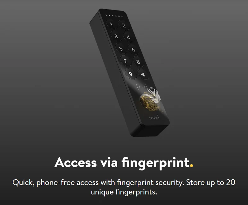 Nuki Keypad 2 NFC - Fechadura Inteligente com código + Impressão digital + NFC