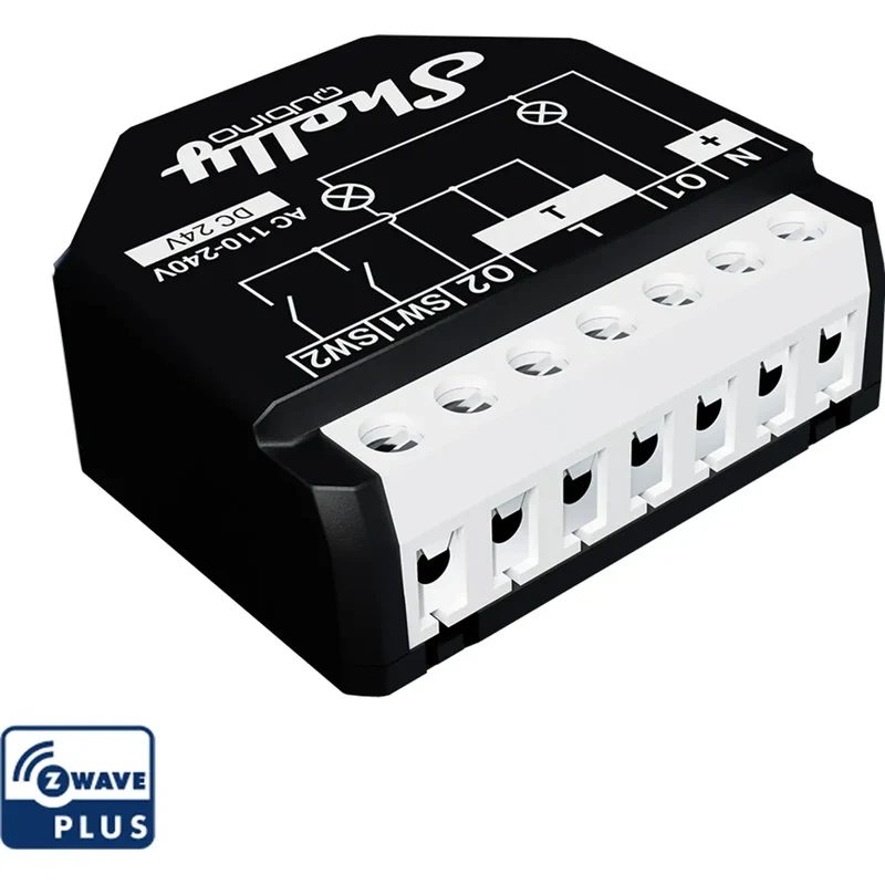 Shelly Qubino Wave 2PM - Módulo interruptor para automação Z-Wave c/ medição de energia 2 canais 10A - SHWAVE2PM