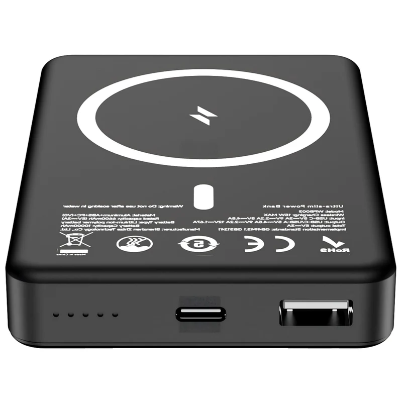 Lippa 10.000 mAh MagSafe Powerbank 22,5W, Sort