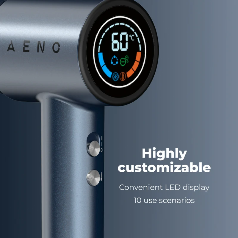 Aeno HD3 Ionisk Hårtørrer 1500W, Blå