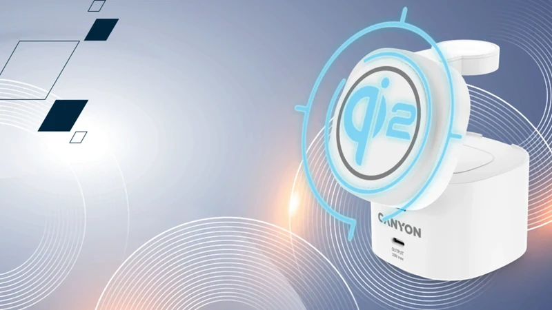 Canyon WCS-205 Qi2 2-i-1 Trådløs Oplader 15W, Hvid