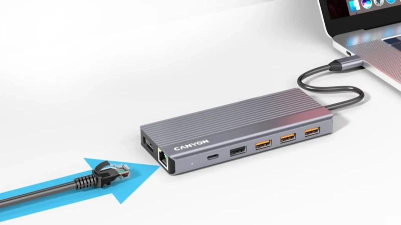 Canyon DS-16 13-i-1 USB-C Hub 4K, Grå