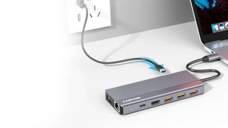 Canyon DS-16 13-i-1 USB-C Hub 4K, Grå