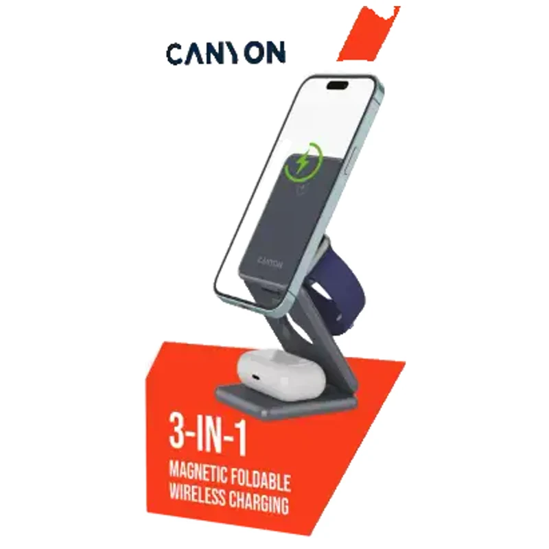Canyon OnCharge 309 15W 3-i-1 MagSafe, Grå