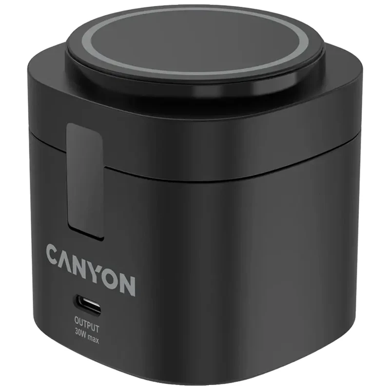 Canyon WCS-205 15W Qi2 2-i-1 Trådløs Oplader, Sort