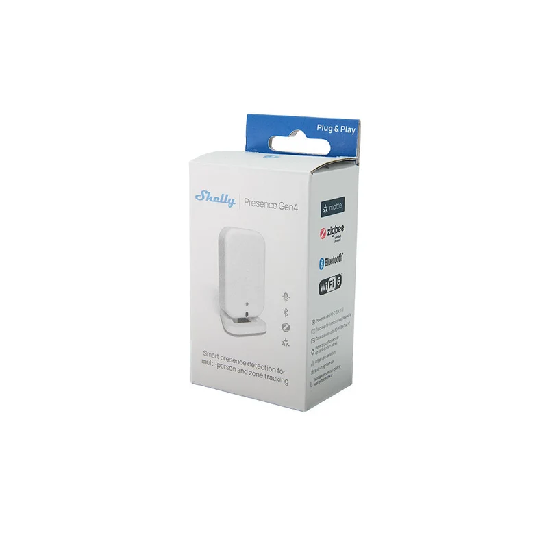 Shelly Sensor Presença Matter Bluetooth WiFi Zigbee - Shelly Presence Gen4