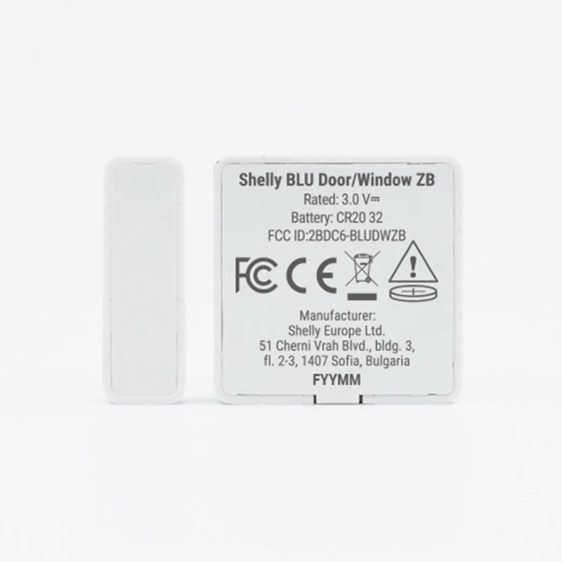 Shelly Sensor de Abertura Fecho para Porta e Janela Zigbee Bluetooth - Shelly BLU Door/Window ZB