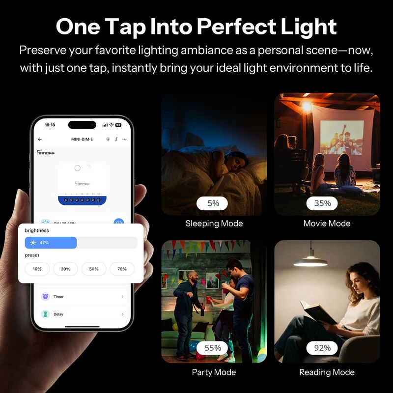 Sonoff Interruptor de Parede Dimmer Matter WiFi (Série Fusion) - Sonoff Orb-DIM (MINI-DIM-E)