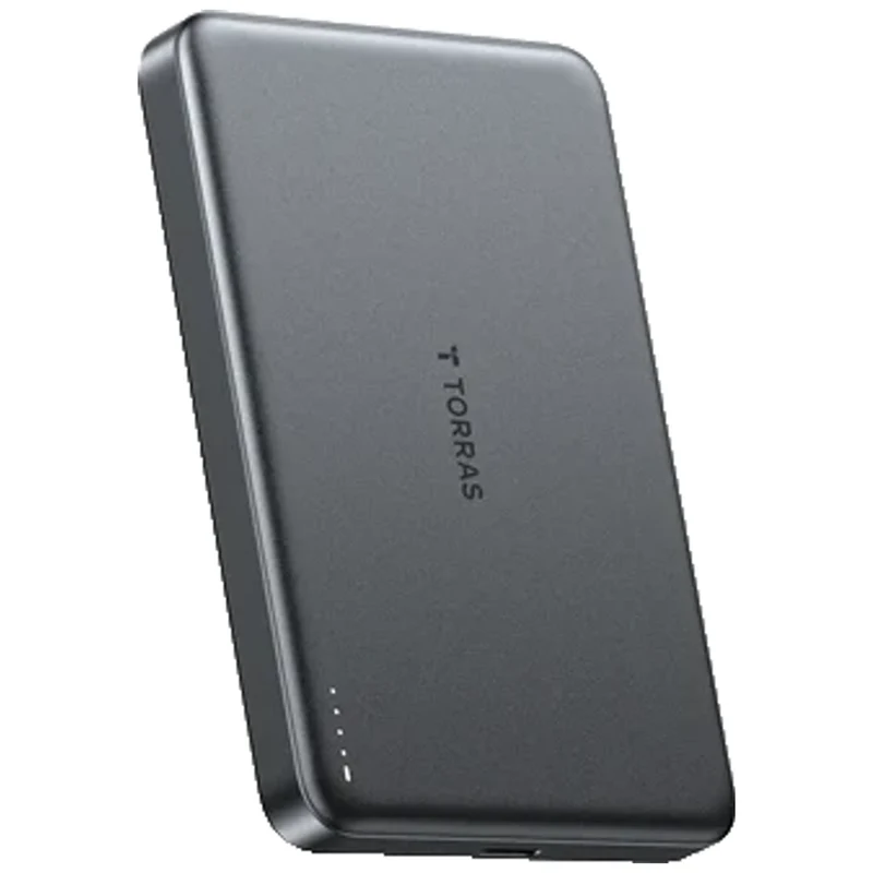 TORRAS MiniMag 10.000 mAh Trådløs MagSafe Powerbank m. USB-C PD, Grå