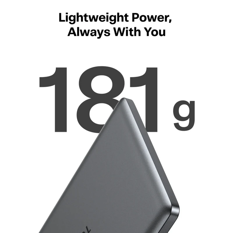 TORRAS MiniMag 10.000 mAh Trådløs MagSafe Powerbank m. USB-C PD, Grå
